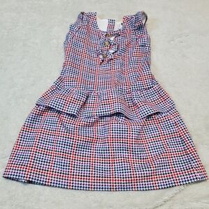 Janie and Jack‎ White Black Red Plaid Houndstooth Ruffle Ponte Classic Dress 5